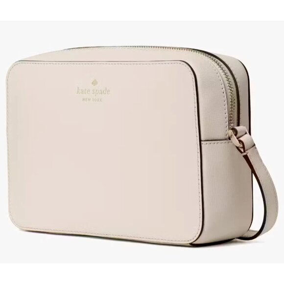 S Kate Spade Harper Beige Leather Crossbody Bag WKR00062 Handbag NWT Tusk Purse - Picture 1 of 6